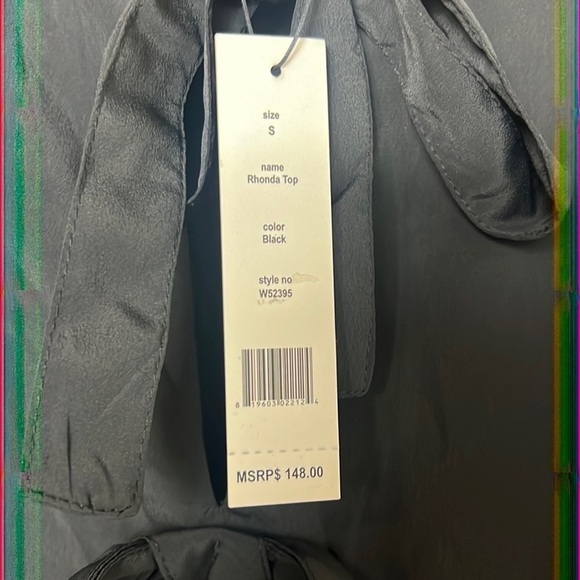 NWT Walter Baker Rhonda Black Long Sleeve Blouse - Picture 4 of 6